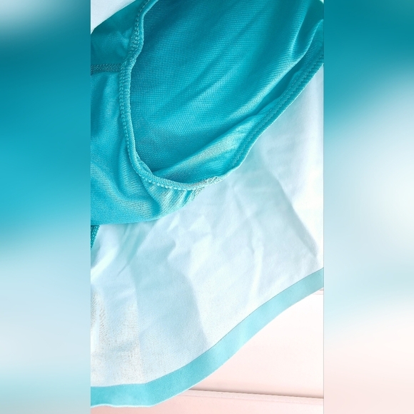 Athleta Shorts Run Sport Swim Aqua Blue White size M - Picture 4 of 6